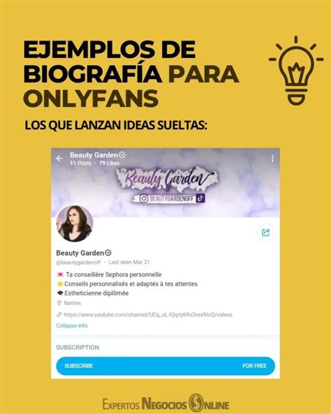 que poner en la biografía de onlyfans|Onlyfans Bio Ideas That REALLY Work & Example。